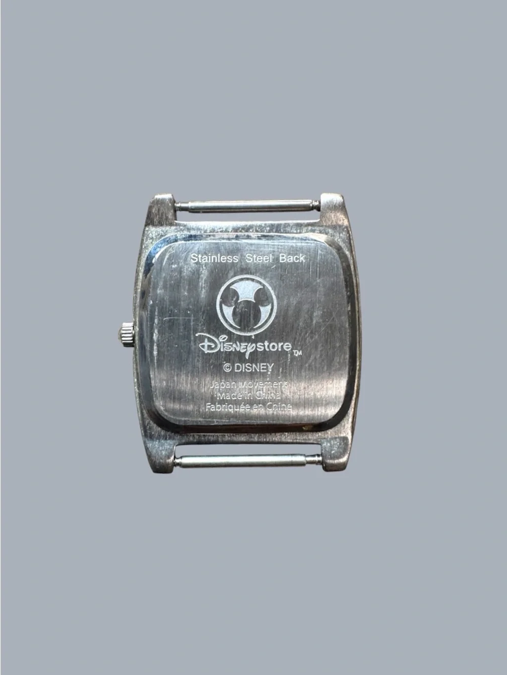Vintage Disney Store Mickey Mouse Square Watch Japan Movement Stainless Steel No